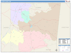 Clarke County, MS Wall Map