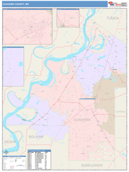 Coahoma County, MS Wall Map