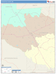 Covington County, MS Wall Map