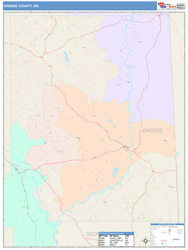 Greene County, MS Wall Map