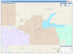 Grenada County, MS Wall Map