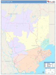 Hancock County, MS Wall Map