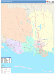 Jackson County, MS Wall Map