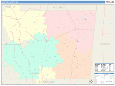 Kemper County, MS Wall Map