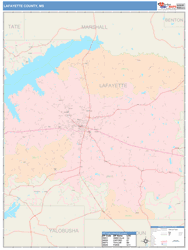 Lafayette County, MS Wall Map