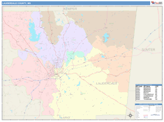 Lauderdale County, MS Wall Map