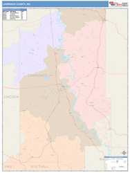 Lawrence County, MS Wall Map