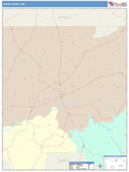 Leake County, MS Wall Map