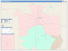 Lincoln County, MS Wall Map