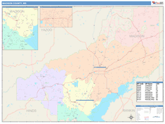 Madison County, MS Wall Map