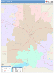 Marshall County, MS Wall Map