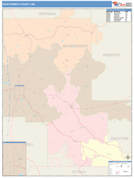 Montgomery County, MS Wall Map