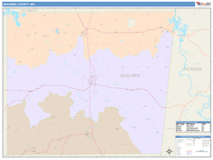 Noxubee County, MS Wall Map