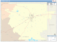 Oktibbeha County, MS Wall Map