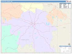 Pontotoc County, MS Wall Map