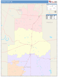 Quitman County, MS Wall Map