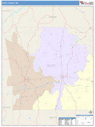 Scott County, MS Wall Map