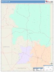 Smith County, MS Wall Map