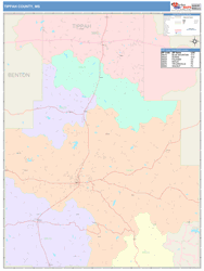 Tippah County, MS Wall Map