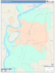 Tunica County, MS Wall Map