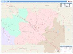 Union County, MS Wall Map