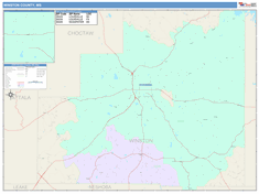 Winston County, MS Wall Map