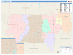 Audrain County, MO Wall Map