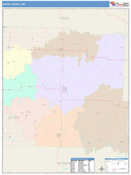 Bates County, MO Wall Map