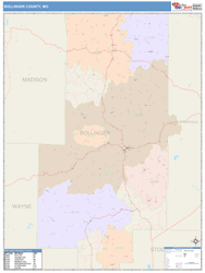 Bollinger County, MO Wall Map