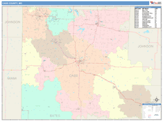 Cass County, MO Wall Map