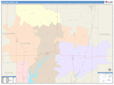 Clinton County, MO Wall Map