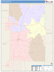Dallas County, MO Wall Map