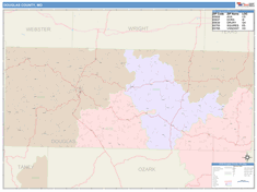 Douglas County, MO Wall Map