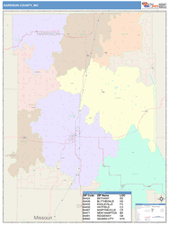 Harrison County, MO Wall Map