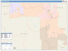 Iron County, MO Wall Map