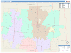 Johnson County, MO Wall Map
