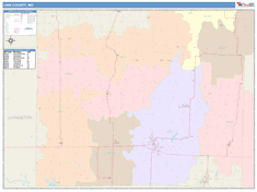 Linn County, MO Wall Map