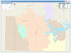 Monroe County, MO Wall Map