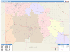 Newton County, MO Wall Map