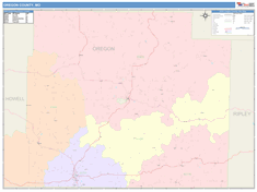 Oregon County, MO Wall Map