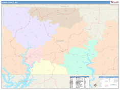 Ozark County, MO Wall Map