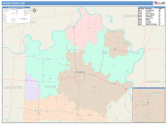 Saline County, MO Wall Map