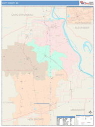 Scott County, MO Wall Map