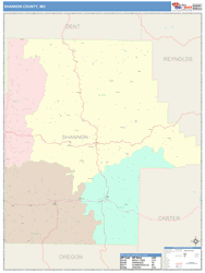 Shannon County, MO Wall Map