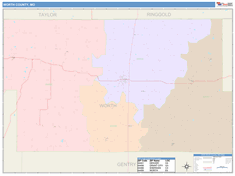 Worth County, MO Wall Map
