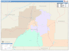 Big Horn County, MT Wall Map