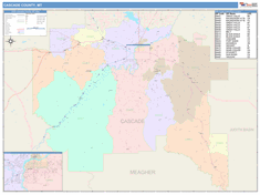 Cascade County, MT Wall Map