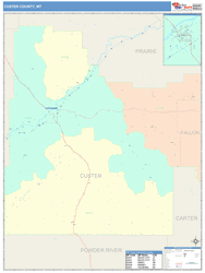 Custer County, MT Wall Map