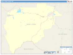 Deer Lodge County, MT Wall Map