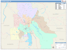 Flathead County, MT Wall Map